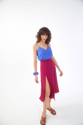 Jupe Envoutante Framboise en Lyocell