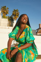 Robe Bohème imprimé Carnaval de Rio