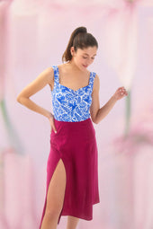 Jupe Envoutante Framboise en Lyocell