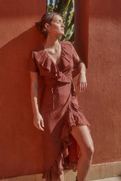 Robe Volage en soie Terre Cuite