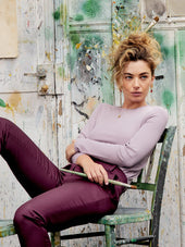 Pull en Coton Côtelé Lilas