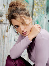 Pull en Coton Côtelé Lilas