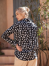 Chemisier en coton col pyjama Black or White