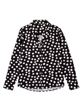 Chemisier en coton col pyjama Black or White