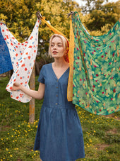 Robe Frivole en lyocell Bleu Denim